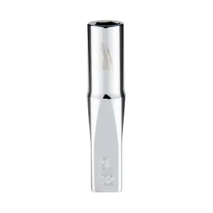Milwaukee Tool 1/4" Drive 9/32" SAE 6-Point Deep Socket with FOUR FLAT Sides, Vanadium Steel, Chrome