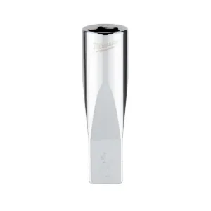 Milwaukee Tool 1/4" Drive 3/8" SAE 6-Point Deep Socket with FOUR FLAT Sides, Vanadium Steel, Chrome