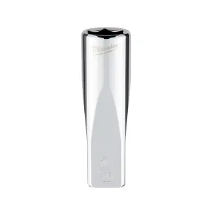 Milwaukee Tool 1/4" Drive 7/16" SAE 6-Point Deep Socket with FOUR FLAT Sides, Vanadium Steel, Chrome