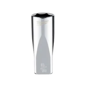 Milwaukee Tool 1/4" Drive 9/16" SAE 6-Point Deep Socket with FOUR FLAT Sides, Vanadium Steel, Chrome