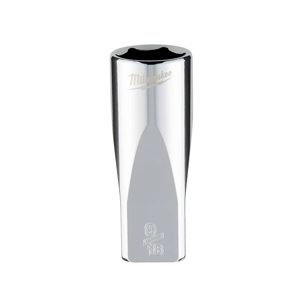 Milwaukee Tool 1/4" Drive 9/16" SAE 6-Point Deep Socket with FOUR FLAT Sides, Vanadium Steel, Chrome