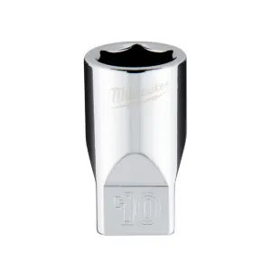 Milwaukee Tool Milwaukee Tool 1/4" Drive 10mm Metric Socket with FOUR FLAT Sides, 6-Point, Vanadium Steel, Chrome