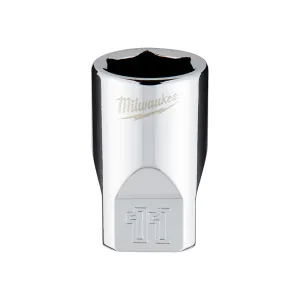 Milwaukee Tool Milwaukee Tool 1/4" Drive 11mm Metric Socket with FOUR FLAT Sides, 6-Point, Vanadium Steel, Chrome