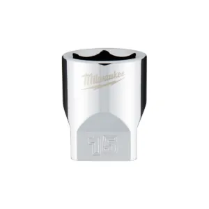 Milwaukee Tool Milwaukee Tool 1/4" Drive 15mm Metric Socket with FOUR FLAT Sides, 6-Point, Vanadium Steel, Chrome