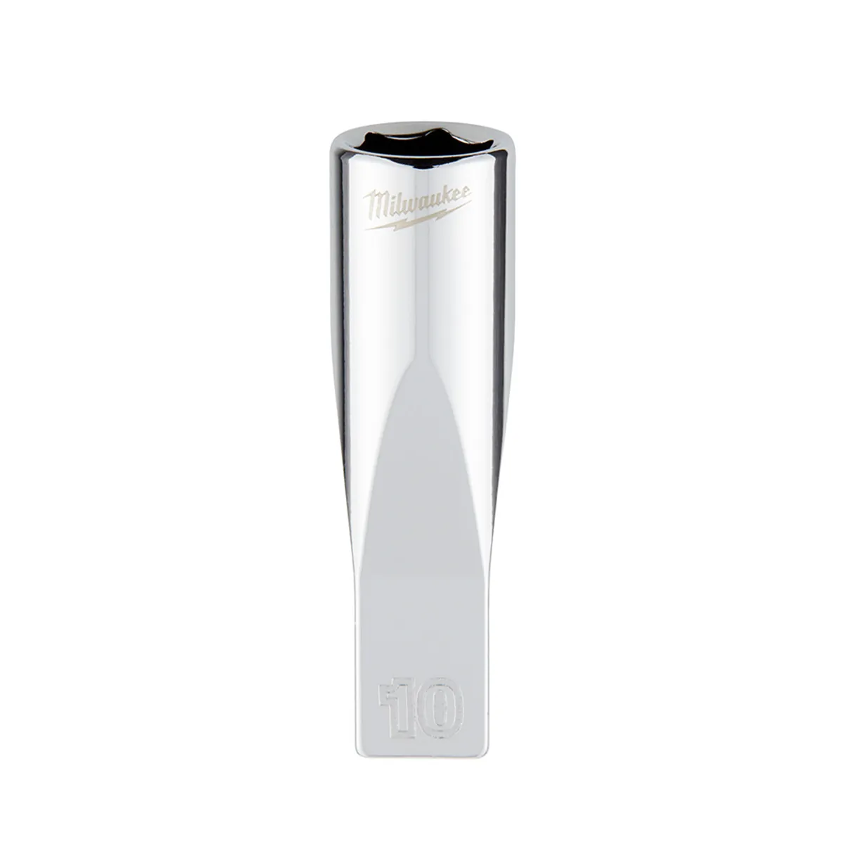 Milwaukee Tool Milwaukee Tool 1/4" Drive 10mm Metric Deep Socket with FOUR FLAT Sides, 6-Point, Vanadium Steel, Chrome