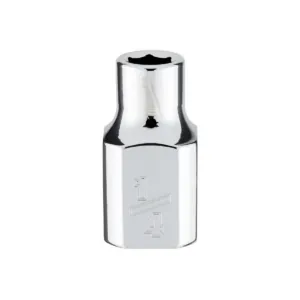 Milwaukee Tool 3/8" Drive 1/4" SAE 6-Point Deep Socket with FOUR FLAT Sides, Vanadium Steel, Chrome