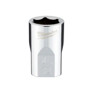 Milwaukee Tool 3/8" Drive1/2" SAE 6-Point Socket with FOUR FLAT Sides, Vanadium Steel, Chrome
