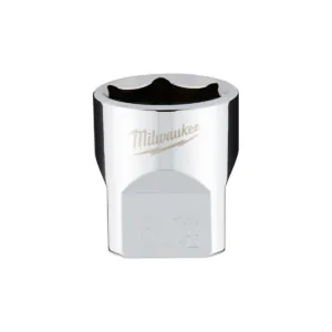 Milwaukee Tool 3/8" Drive 3/4" SAE 6-Point Socket with FOUR FLAT Sides, Vanadium Steel, Chrome