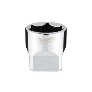 Milwaukee Tool 3/8" Drive 7/8" SAE 6-Point Socket with FOUR FLAT Sides, Vanadium Steel, Chrome