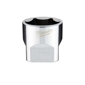Milwaukee Tool 3/8" Drive 15/16" SAE 6-Point Socket with FOUR FLAT Sides, Vanadium Steel, Chrome