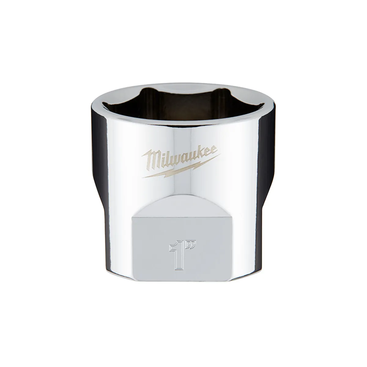 Milwaukee Tool 3/8" Drive 1" SAE 6-Point Socket with FOUR FLAT Sides, Vanadium Steel, Chrome