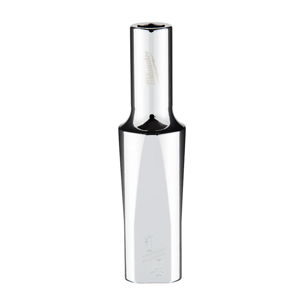 Milwaukee Tool 3/8" Drive 1/4" SAE 6-Point Deep Socket with FOUR FLAT Sides, Vanadium Steel, Chrome