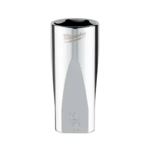 Milwaukee Tool 3/8" Drive 13/16" SAE 6-Point Deep Socket with FOUR FLAT Sides, Vanadium Steel, Chrome