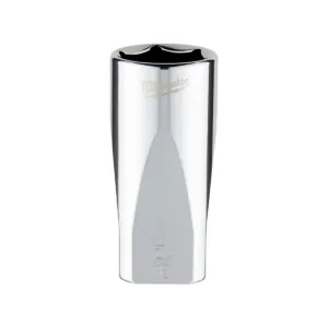 Milwaukee Tool 3/8" Drive 7/8" SAE 6-Point Deep Socket with FOUR FLAT Sides, Vanadium Steel, Chrome