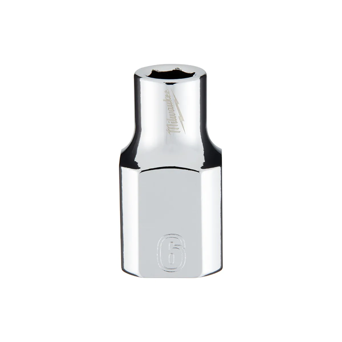Milwaukee Tool 3/8" Drive 6mm Metric 6-Point Socket with FOUR FLAT Sides, Vanadium Steel, Chrome