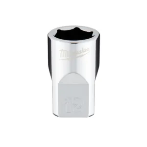 Milwaukee Tool 3/8" Drive 12mm Metric 6-Point Socket with FOUR FLAT Sides, Vanadium Steel, Chrome
