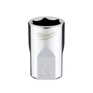 Milwaukee Tool 3/8" Drive 13mm Metric 6-Point Socket with FOUR FLAT Sides, Vanadium Steel, Chrome