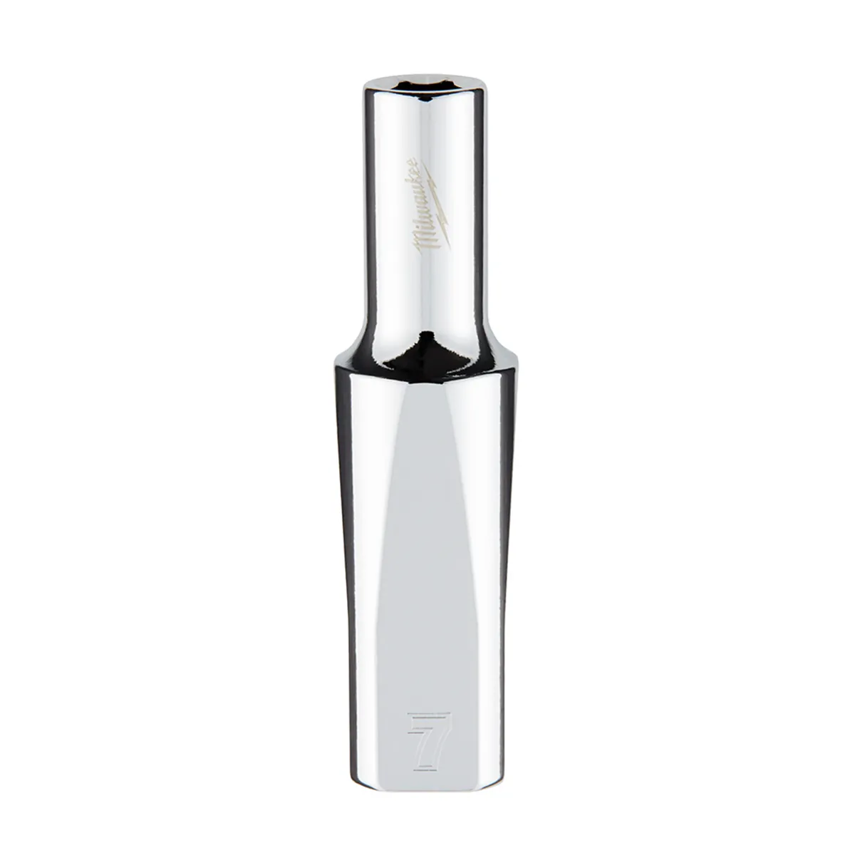 Milwaukee Tool 3/8" Drive 7mm Metric 6-Point Deep Socket with FOUR FLAT Sides, Vanadium Steel, Chrome