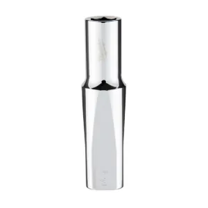 Milwaukee Tool 3/8" Drive 9mm Metric 6-Point Deep Socket with FOUR FLAT Sides, Vanadium Steel, Chrome