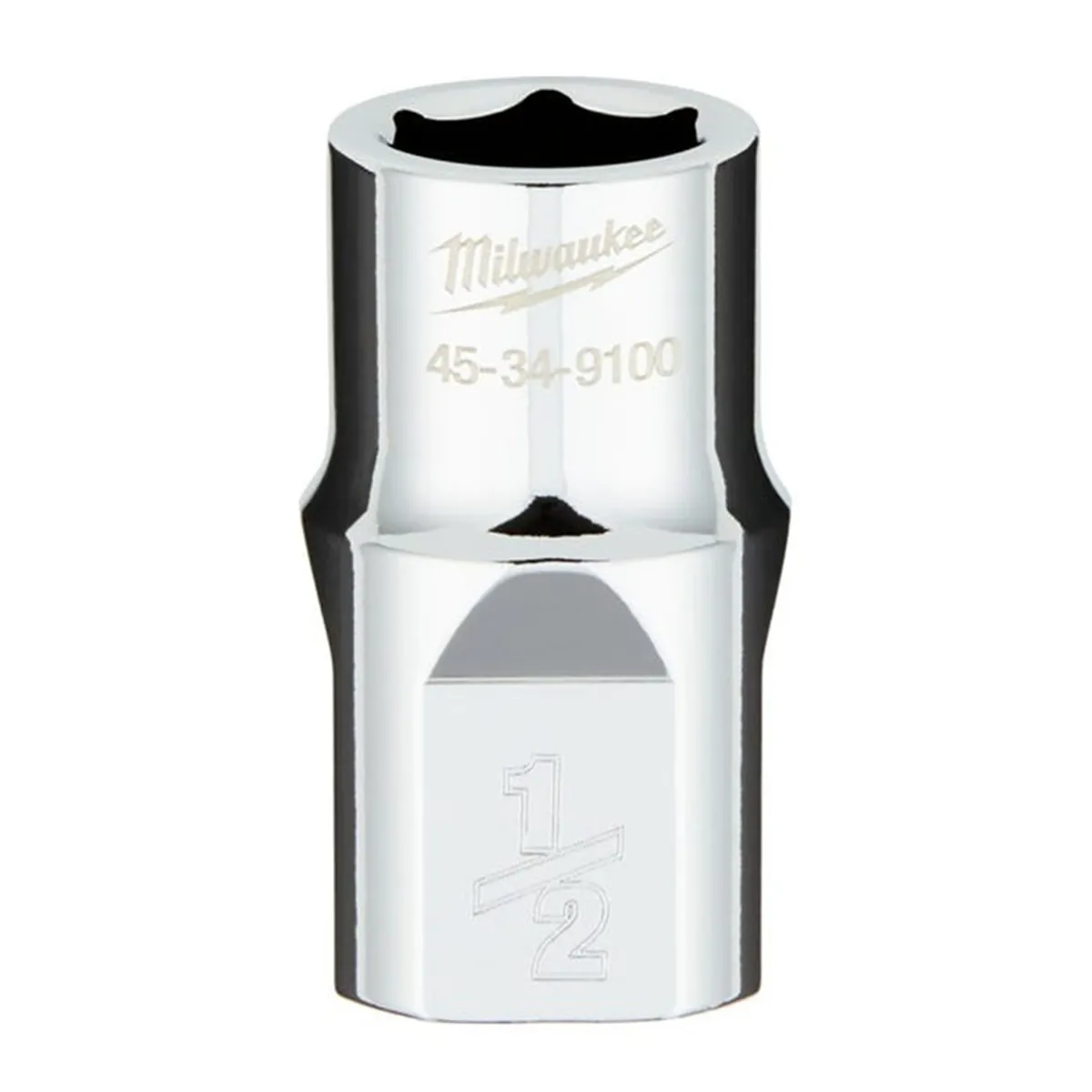 Milwaukee Tool 1/2" Drive 1/2" SAE 6-Point Socket with FOUR FLAT Sides, Vanadium Steel, Chrome