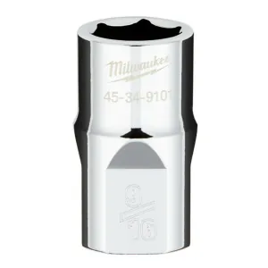 Milwaukee Tool 1/2" Drive 9/16" SAE 6-Point Socket with FOUR FLAT Sides, Vanadium Steel, Chrome