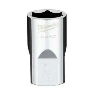 Milwaukee Tool 1/2" Drive SAE 6-Point 5/8" 6-Point Socket with FOUR FLAT Sides, Vanadium Steel, Chrome