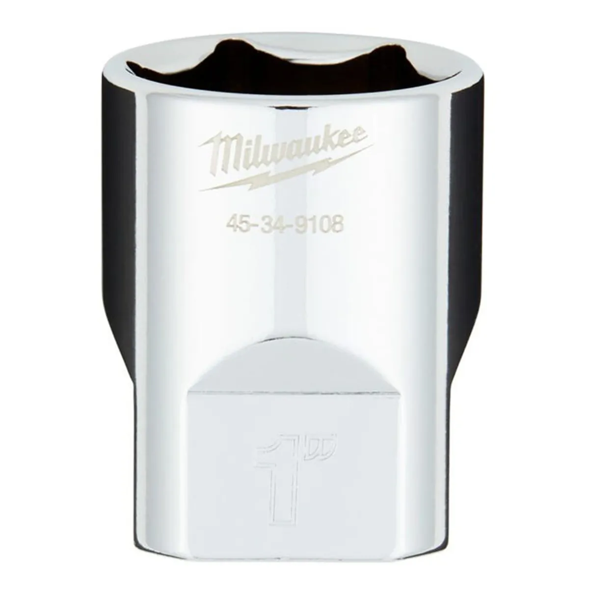 Milwaukee Tool 1/2" Drive 1" SAE 6-Point Socket with FOUR FLAT Sides, Vanadium Steel, Chrome