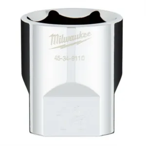 Milwaukee Tool 1/2" Drive 1-1/8" SAE 6-Point Socket with FOUR FLAT Sides, Vanadium Steel, Chrome