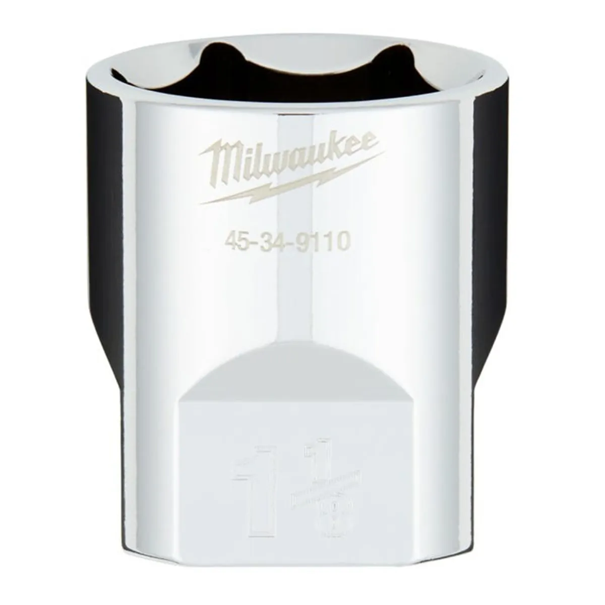 Milwaukee Tool 1/2" Drive 1-1/8" SAE 6-Point Socket with FOUR FLAT Sides, Vanadium Steel, Chrome