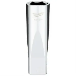 Milwaukee Tool 1/2" Drive 19MM Metric 6-Point Deep Socket with FOUR FLAT Sides, Vanadium Steel, Chrome