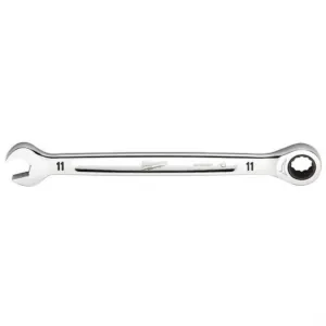 Milwaukee Tool 11MM Metric Ratcheting Combination Wrench, 12-Point, Steel, Chrome