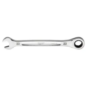 Milwaukee Tool 20MM Metric Ratcheting Combination Wrench, 12-Point, Steel, Chrome