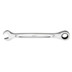 Milwaukee Tool 21MM Metric Ratcheting Combination Wrench, 12-Point, Steel, Chrome