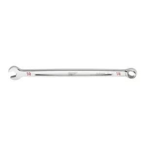 Milwaukee Tool 1/4" SAE Combination Wrench, 12-Point, Steel, Chrome, Ergonomic, I-Beam Handle
