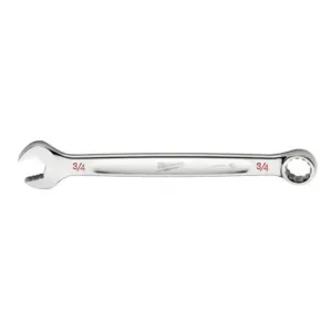 Milwaukee Tool 3/4" SAE Combination Wrench, 12-Point, Steel, Chrome, Ergonomic, I-Beam Handle