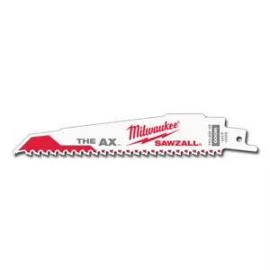 Milwaukee Tool 6" 5 TPI The Ax Sawzall Blade (5 Pk)