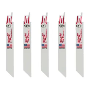 Milwaukee Tool 6" 14 TPI SAWZALL Blades (5 Pk)