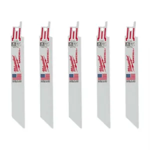 Milwaukee Tool 6" 24 TPI SAWZALL Blades (5 Pk)