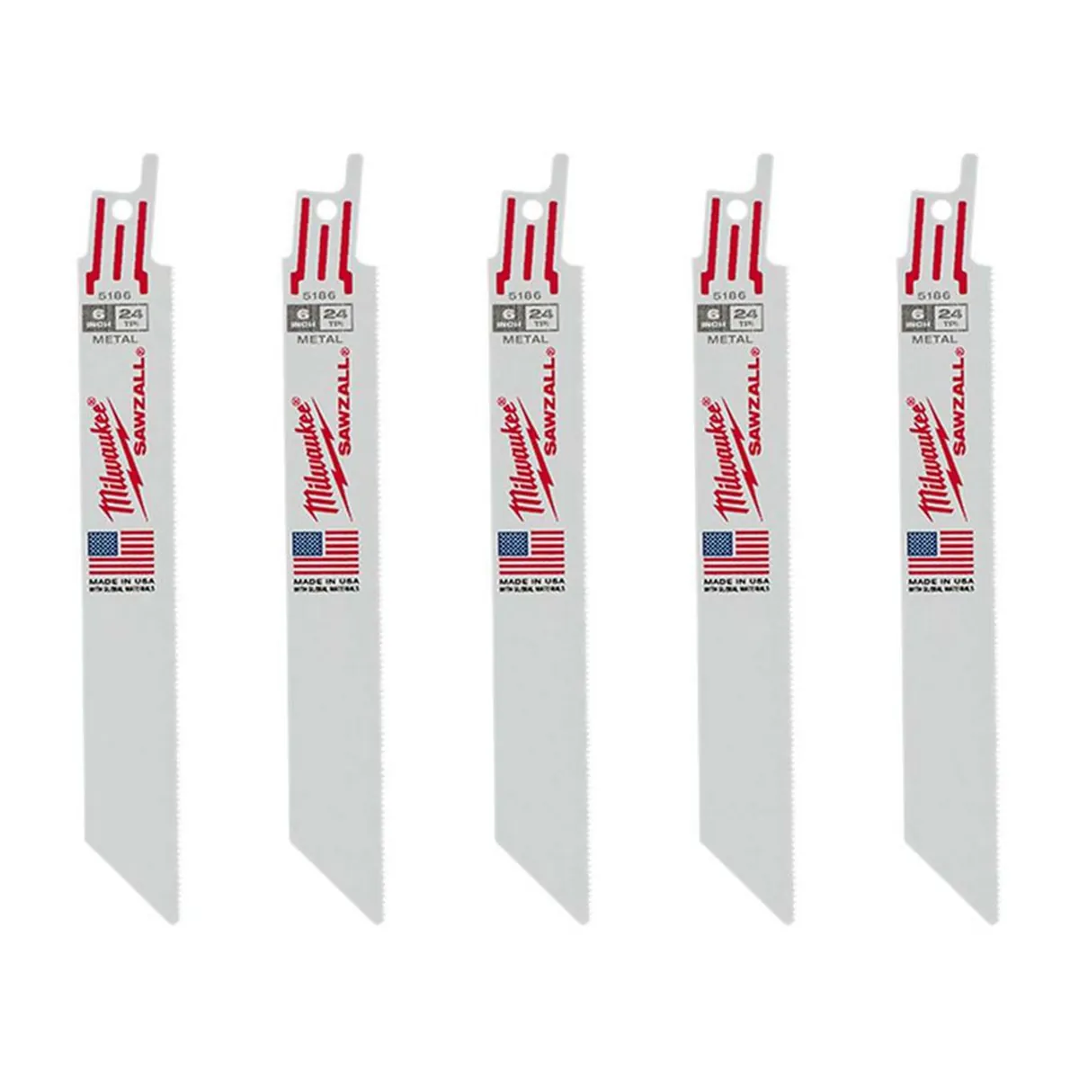 Milwaukee Tool 6" 24 TPI SAWZALL Blades (5 Pk)