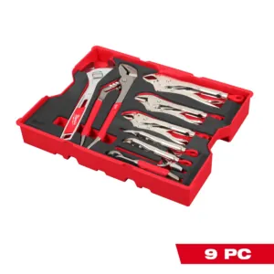 Milwaukee Tool 9 Piece Pliers and Wrench Set with Tray for PACKOUT Drawers