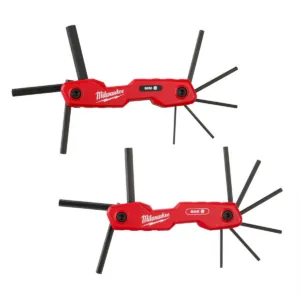 Milwaukee Tool 2PC 17-Key Folding Hex Key Sets - SAE/Metric