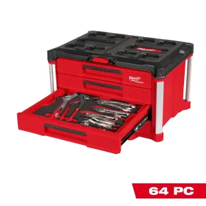 Milwaukee Tool 64 Piece Hand Tool Set with PACKOUT 4 Drawer Tool Box