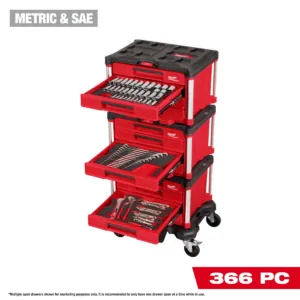Milwaukee Tool 366 Piece Master Mechanics Hand Tool Set with PACKOUT Drawers and Dolly