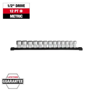 Milwaukee Tool 13pc 1/2 inch Drive 12-Point Metric Socket Set