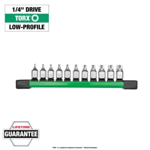 Milwaukee Tool 1/4 Inch Drive Low-Profile TORX Bit Socket Set - 11 Piece