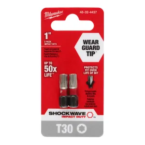 Milwaukee Tool SHOCKWAVE Impact Duty 1" T30 Bit 2PK