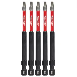 Milwaukee Tool SHOCKWAVE 3-1/2" Impact Square Recess #2 Power Bits (5 Pk)