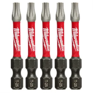 Milwaukee Tool Shockwave 2" Impact Torx T25 Power Bits (5PK)