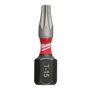 Milwaukee Tool SHOCKWAVE Impact Torx T15 Insert Bits (Bulk 25)