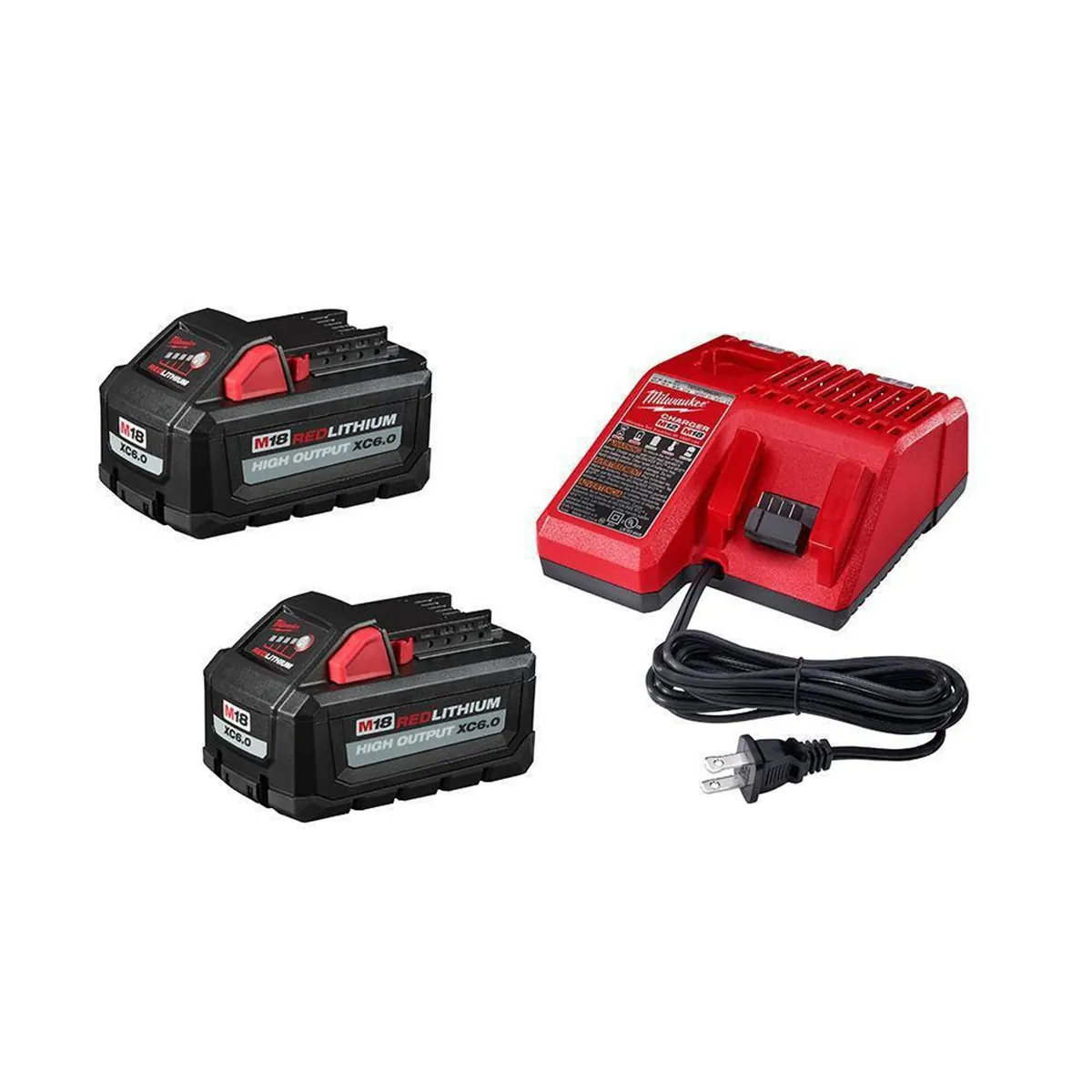Milwaukee Tool M18 REDLITHIUM HIGH OUTPUT XC6.0 Battery 2-Pack System Starter Kit